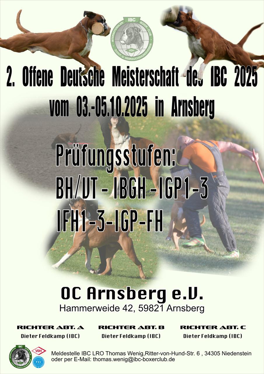 2. Offene Deutsche Meisterschaft des IBC 2025